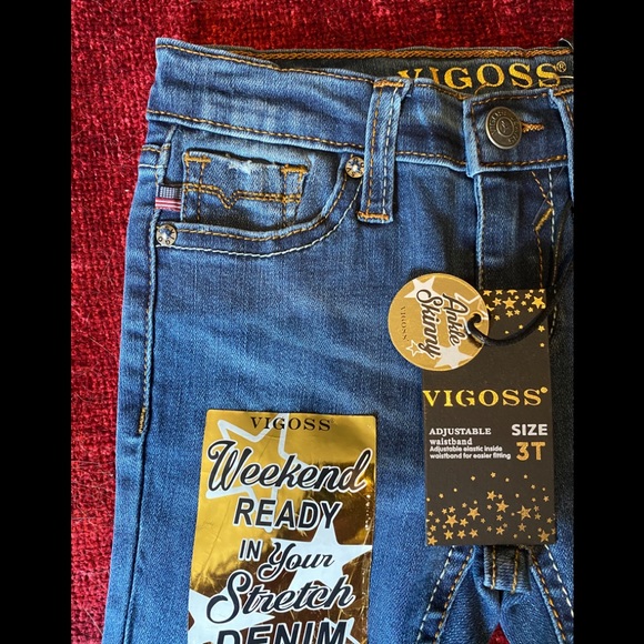 Vigoss Girl’S “BEE HAPPY” stretch denim jeans - Picture 5 of 8
